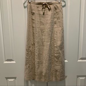 Linden Hill Tan Linen Nice Dressy Skirt 6